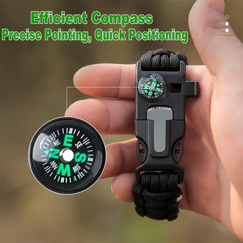 Paracord Survival Bracelet 2-Pack | 5-in-1 Tactical Emergency Bracelet with Fire Starter, Compass, Loud Whistle & Scraper, Outdoor Gear for Hiking, Camping - product image 4