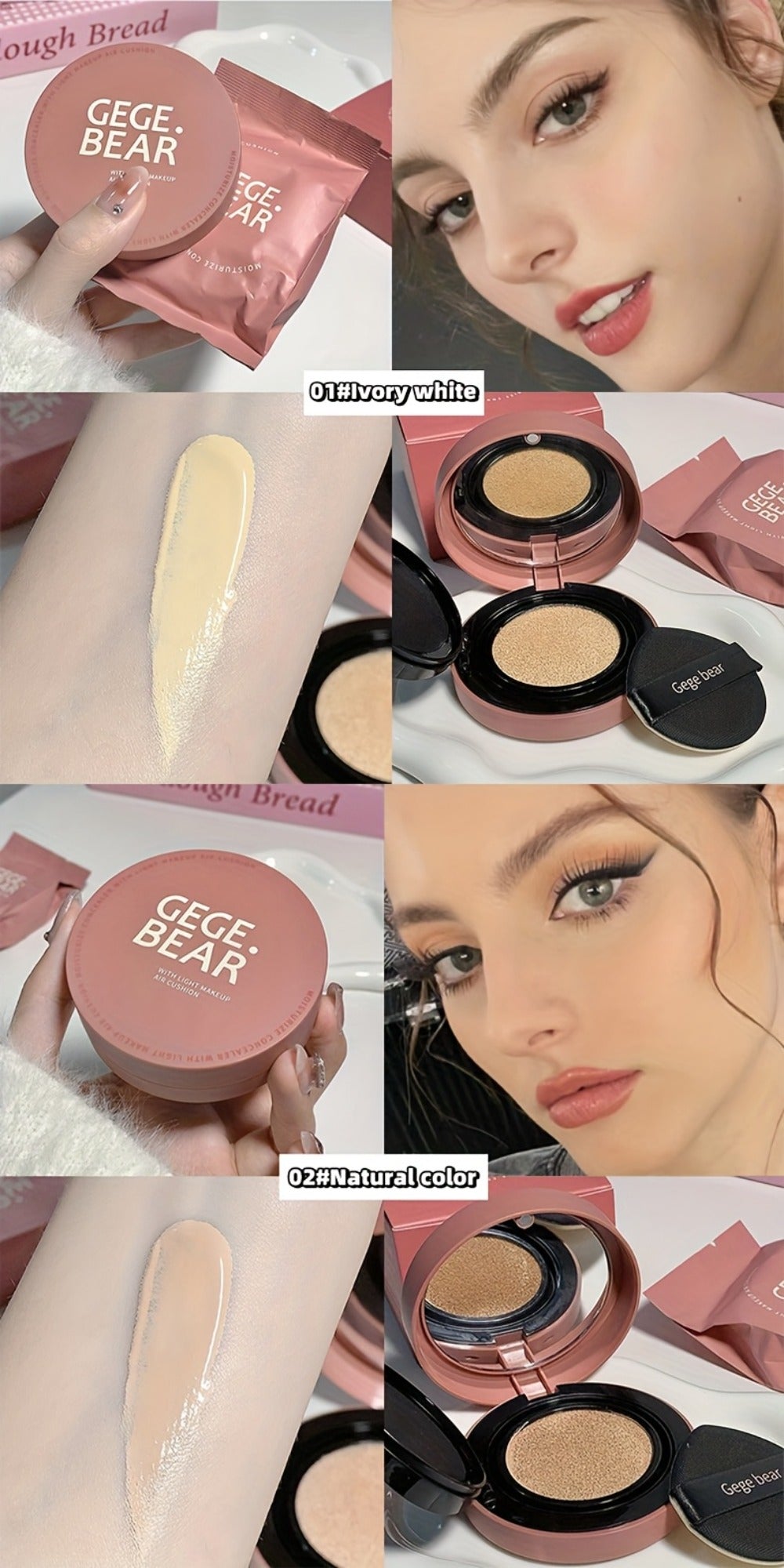 Oil Control Cushion BB Foundation with Replacement Core – Waterproof Sweatproof Invisible Pore Coverage, Moisturizing Lightweight Buildable Natural Finish for All Skin Types, Ivory - product image 14