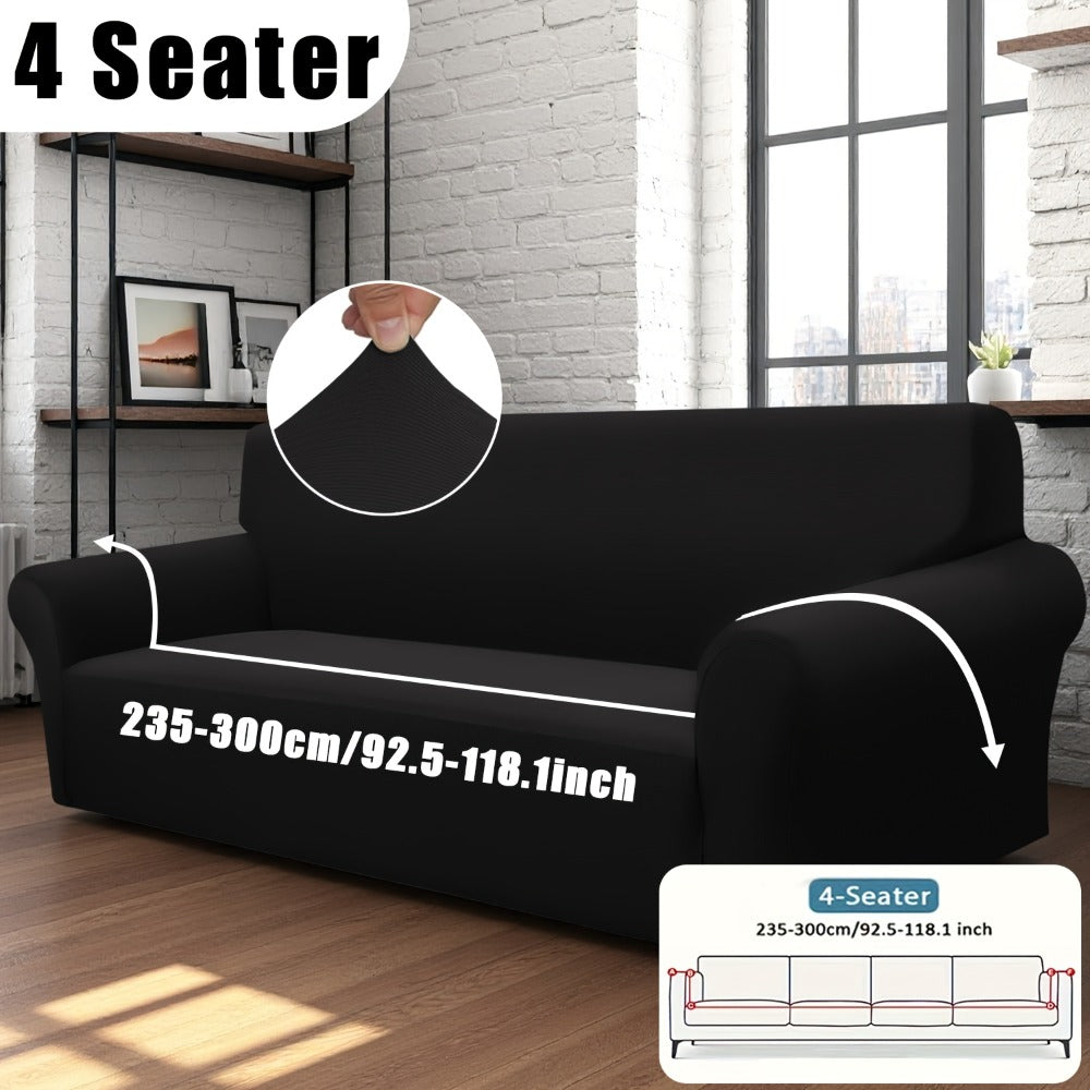 Stretch Sofa Cover Elastic Band | Milk Fiber Fabric Slipcover, Machine Washable Polyester Spandex, 1 to 4 Seater Armchair Couch Cover, Red Gray Blue Black Coffee, Home Decor - product image 27