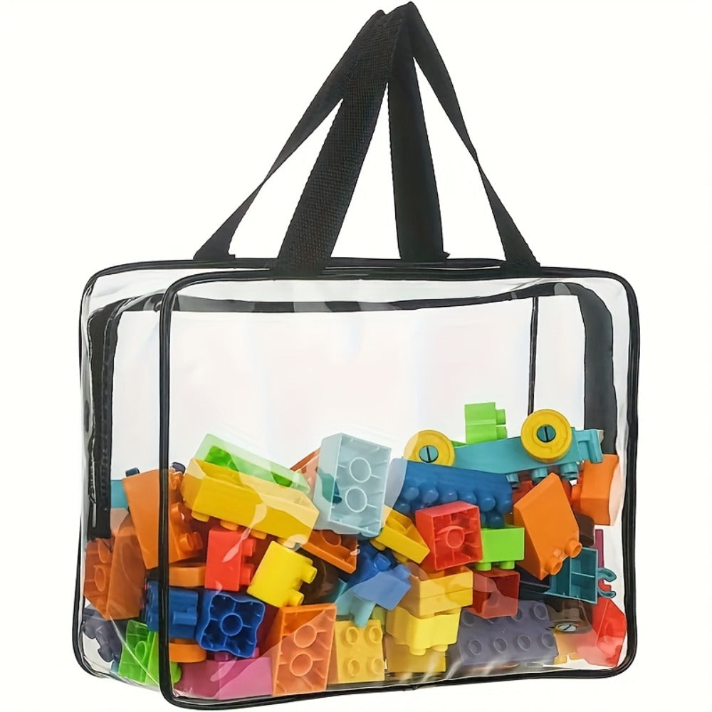 Clear PVC Storage Bags Set of 4 - Transparent Zipper Organizer Bags, Foldable Portable Multi-Use Storage for Home Travel - product image