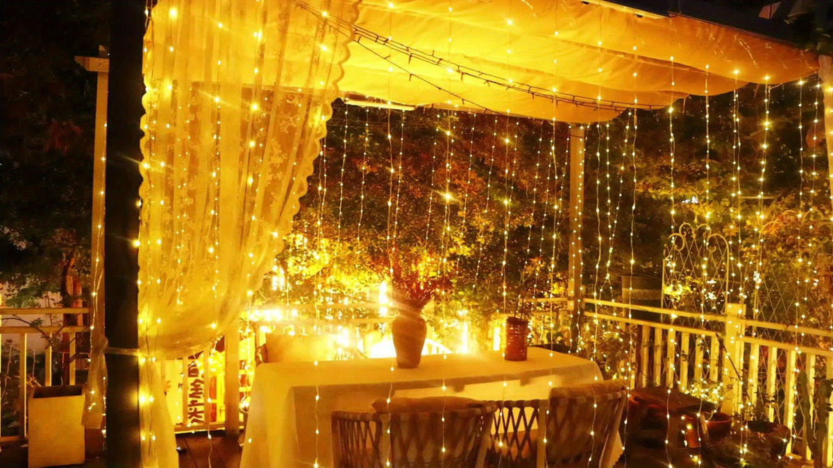 Curtain Lights for Gazebo Outdoor, 330 LED 10ft x 10ft Waterfall Fairy Lights Battery Operated with Remote, IP65 Waterproof Hanging String Lights with 8 Modes for Bedroom Porch Pat - product image 13