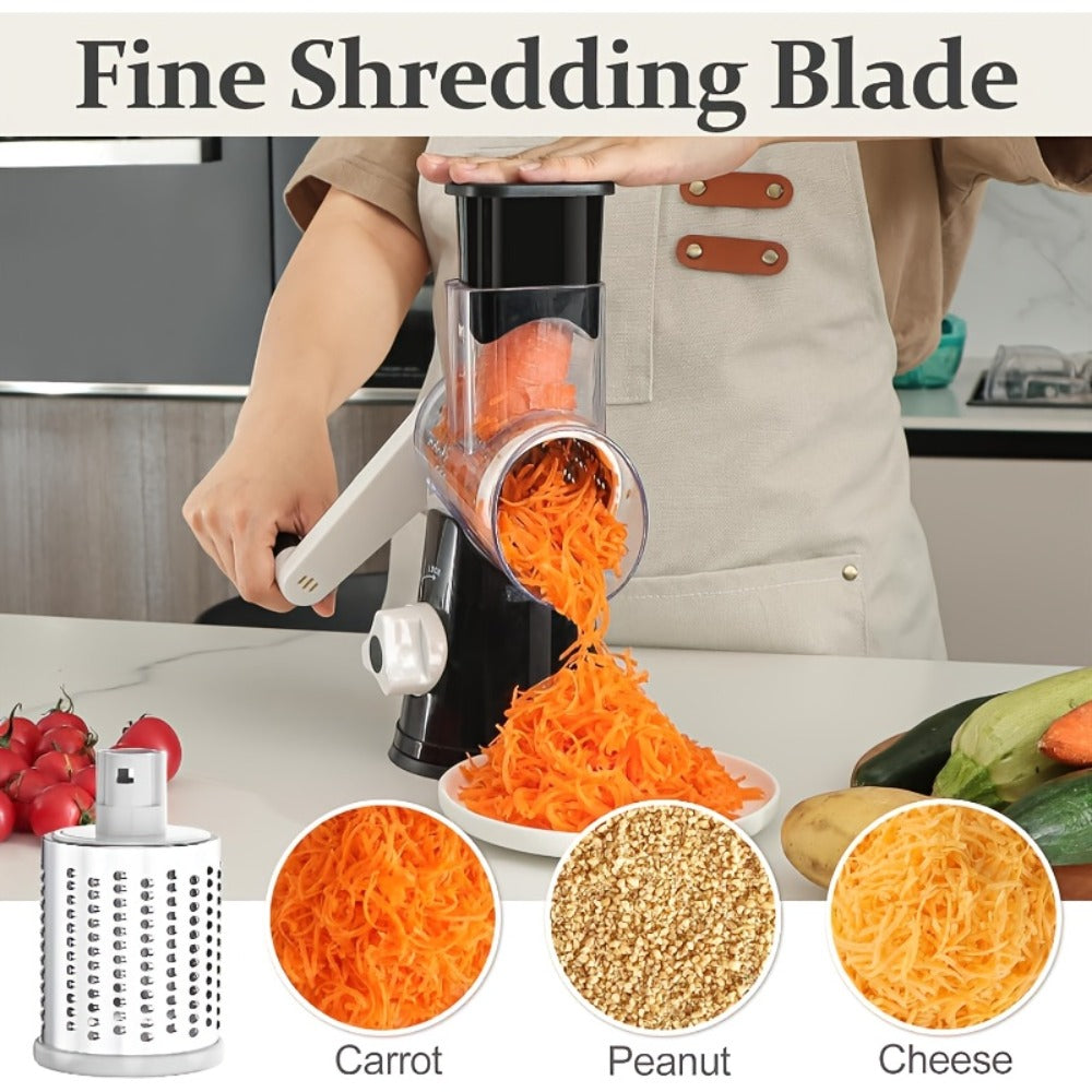 Rotary Cheese Grater with Hand Crank – 3 Interchangeable Blades for Cheese, Vegetables & Nuts, Non-Slip Suction Base, Includes Cleaning Brush – Manual Cheese Shredder for Kitchen ( - product image 21