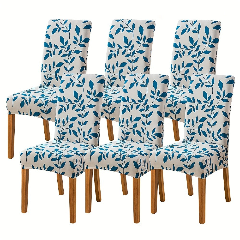 Dining Chair Covers Slipcovers Set of 4 or 6 - Spandex Stretch Milk Velvet Removable Washable Parsons Chair Protector | Anti-Slip Elastic Band | Multiple Prints | Kitchen Dining Ro - product image 12