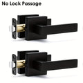 Matte Black Square Door Handle Set – Interior Passage Door Knob for Hall & Closet, Heavy-Duty Left & Right Hand Compatible, Modern Hardware - product image 15