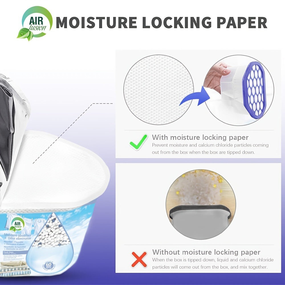 Moisture Absorber Dehumidifier Box 6-Pack – Odor Eliminator & Humidity Controller for Closet, Bathroom, Kitchen, Pantry, Boat & RV – Lavender Vanilla, Fresh Linen, Jasmine Blossom, - product image 7