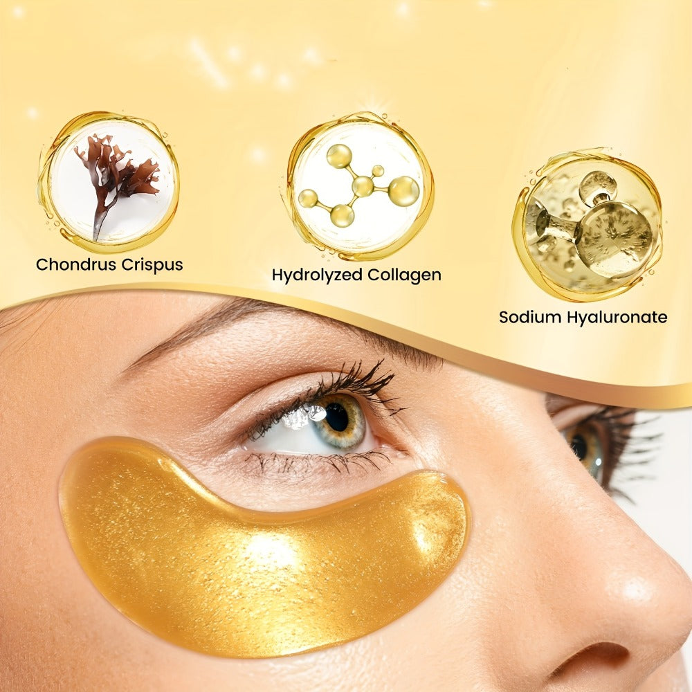 Under Eye Patches 24 Pairs Gold Collagen Hyaluronic Acid Glycerin – Hydrating Eye Mask for Dark Circles Puffiness, Luxury Skincare Gift Set for Women - product image 8