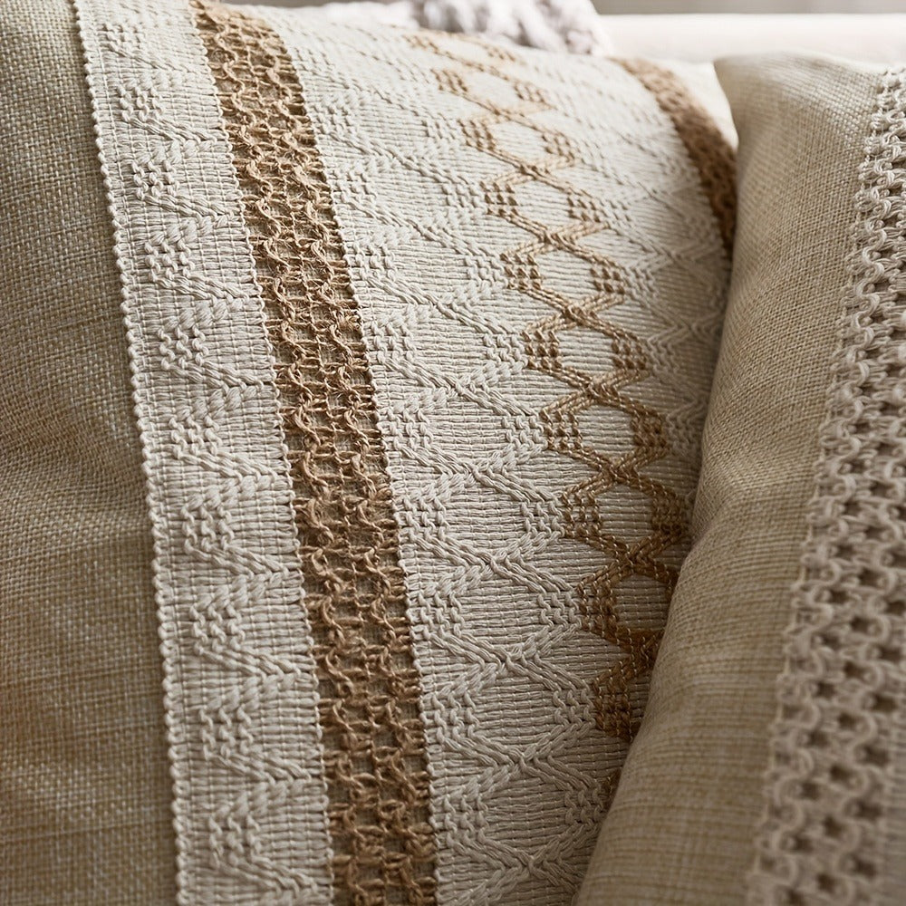Throw Pillow Covers 2 Pack Boho Geometric Brown Beige 18x18 – Bohemian Decorative Pillow Cases with Zipper Closure – Soft Polyester Cushion Covers for Sofa Couch Bedroom Living Roo - product image 11