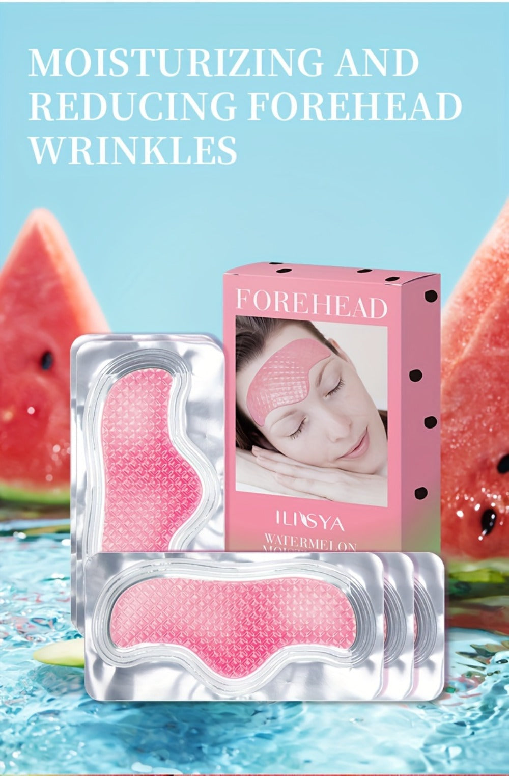 Watermelon Forehead Patches 15pcs Caffeine Collagen Niacinamide Ultra Hydrating Moisturizing Brightening De-Puffing Daily Facial Skin Care for Women All Skin Types - product image 12