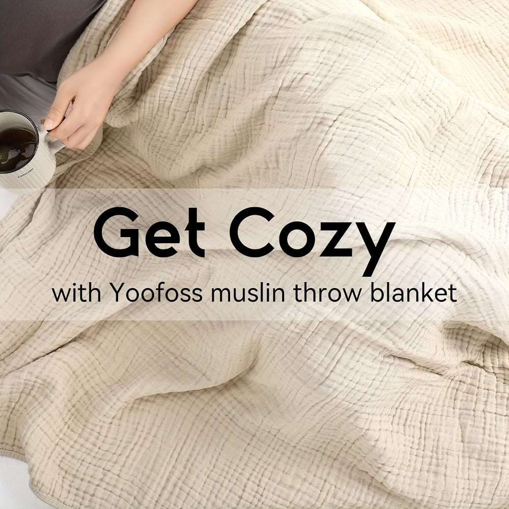 Morandi Cotton Muslin Blanket 6-Layer – Soft Gauze Throw for Couch & Bed, Lightweight Breathable All Season, Machine Washable, 6 Colors - product image 14
