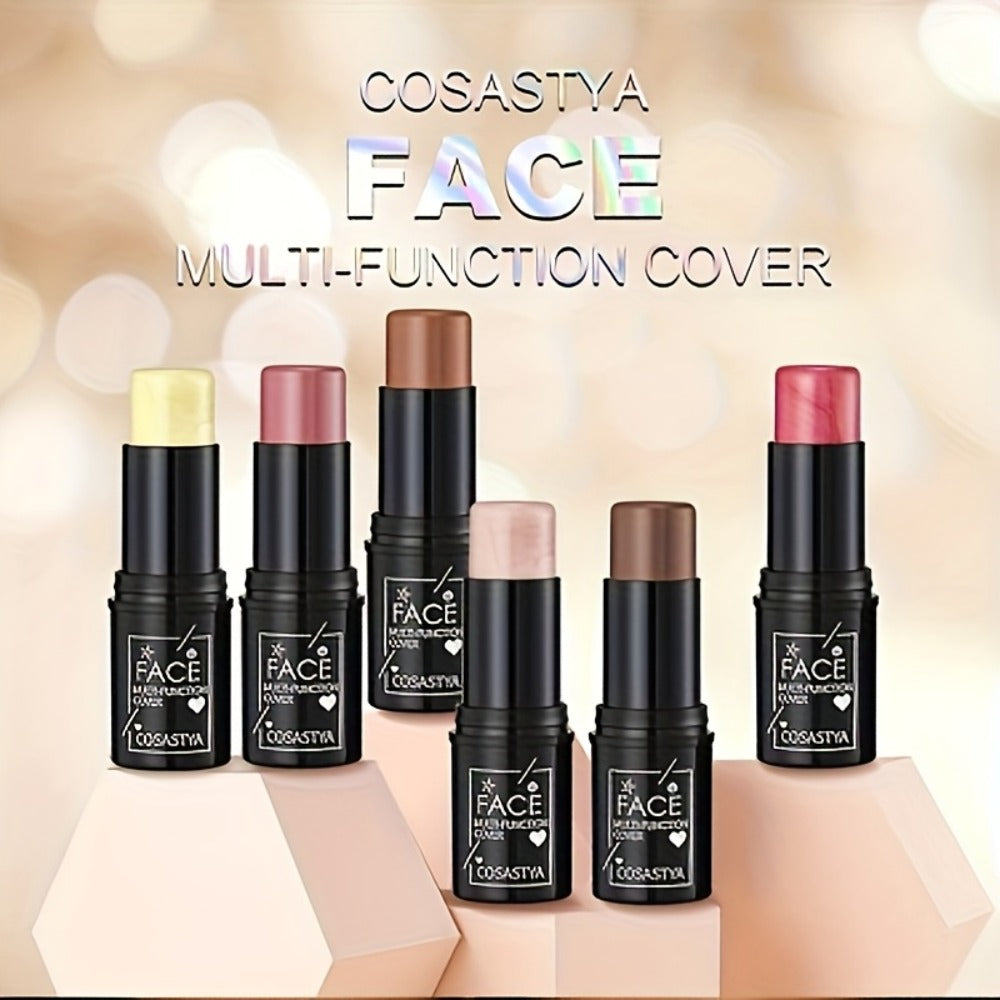 Blush Stick Makeup Set 6 Piece — 3-in-1 Waterproof Blush Eyeshadow Touch-Up Sticks, All-Day Moisturizing Glossy Shimmer, Multi-Color Pink Brown Natural Face Makeup for Women - product image 2