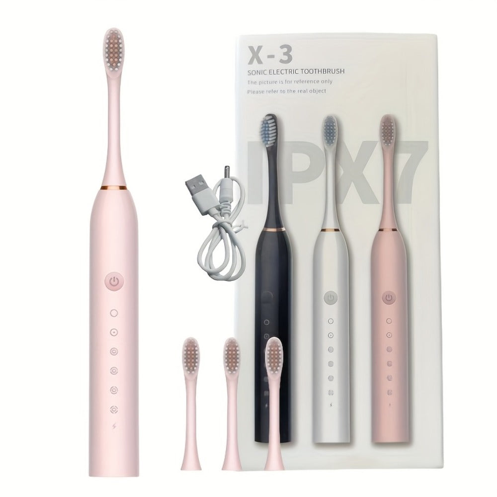 Sonic Electric Toothbrush with 6 Modes & Smart Timer – USB Rechargeable, Soft Bristles for Sensitive Gums, Whitening Oral Care for Men & Women, Black White Pink - product image 7