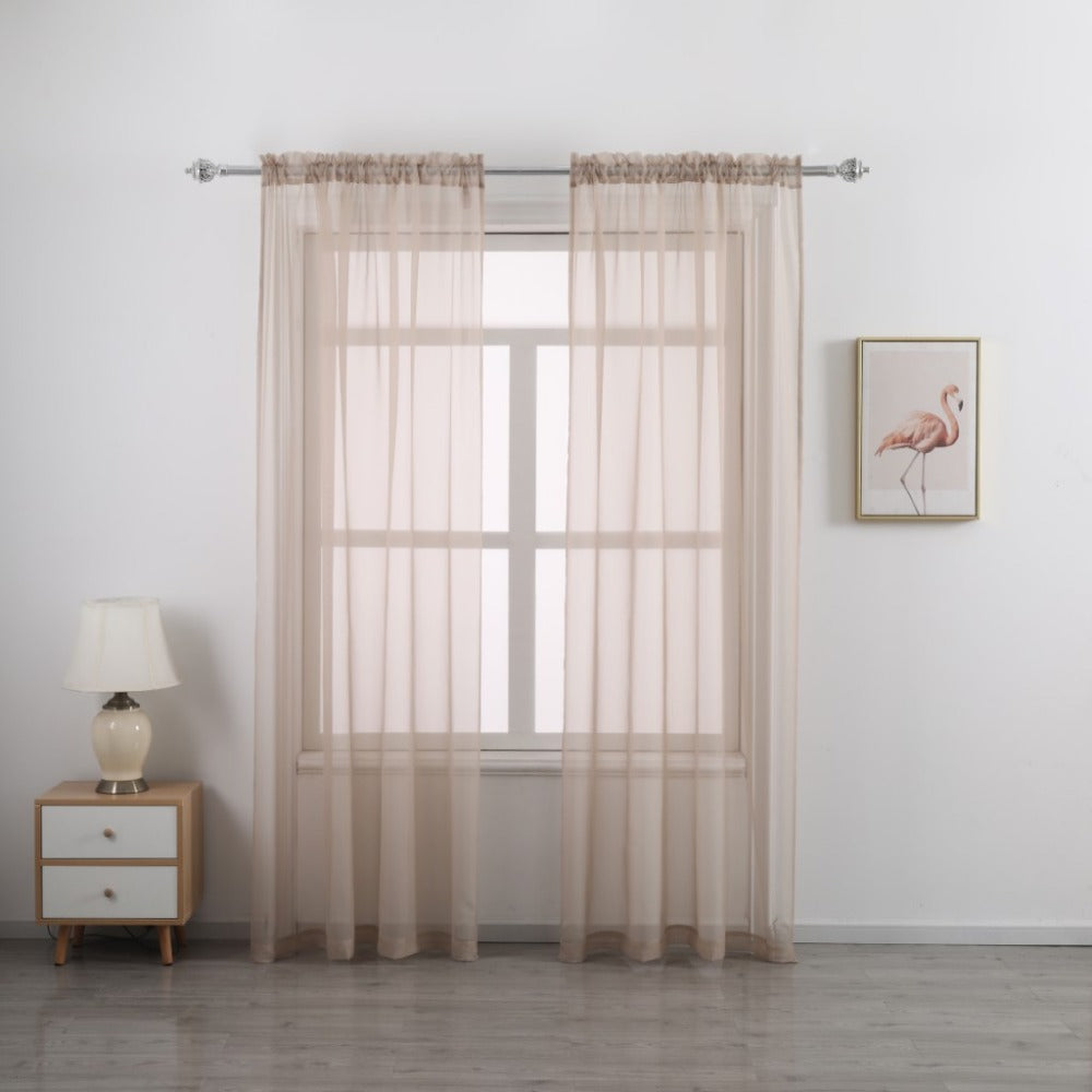 Sheer Curtains 2 Panels Rod Pocket – Light Filtering Privacy Window Drapes for Living Room Bedroom Modern Home Decor - product image 11