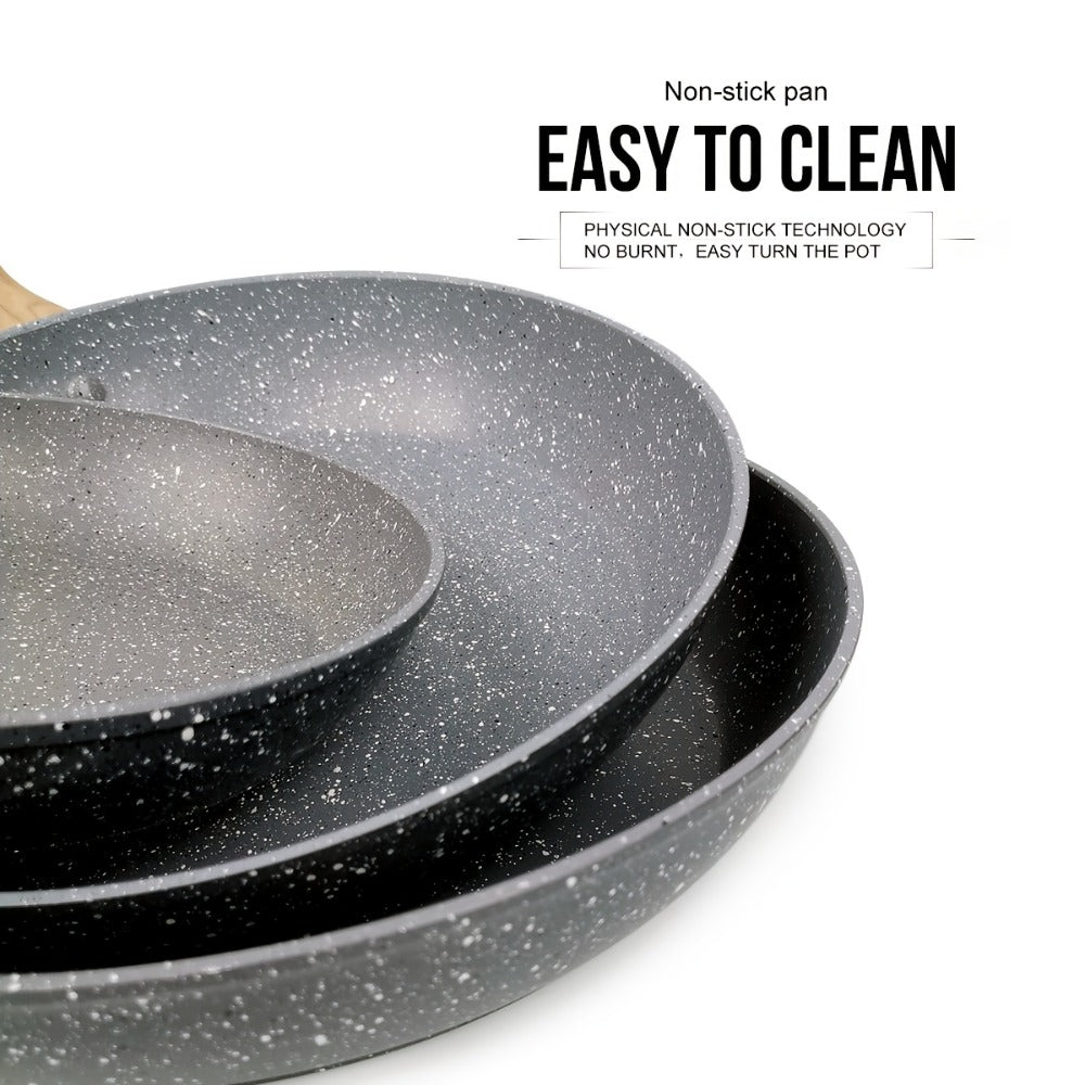 Non-Stick Frying Pan Set 3-Piece 7 9.5 11 Inch – Dishwasher Safe Skillet Set with Insulated Handle | Induction Compatible Home Kitchen Pans in Beige Grey & Black | Durable Even-Hea - product image 13