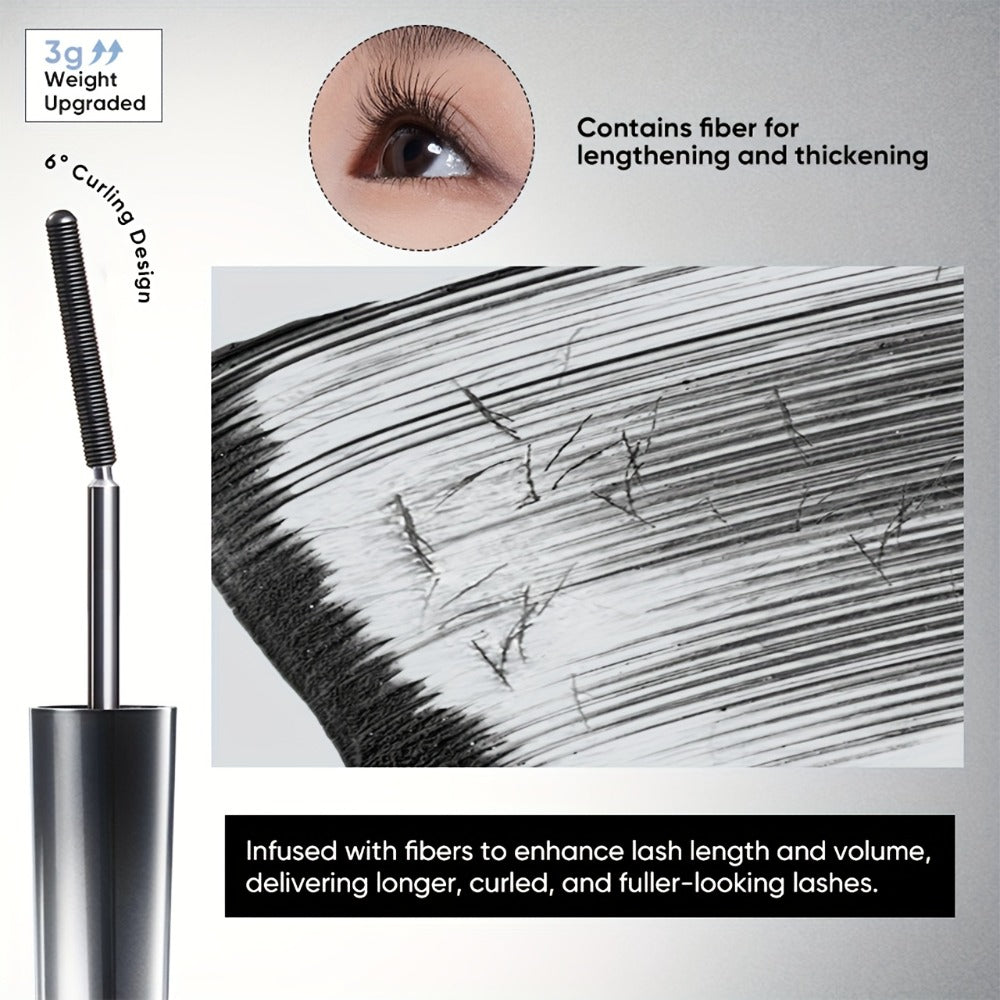 3D Curling Mascara Waterproof Volumizing Lengthening Smudge-Proof Nourishing Eyelash Wand Long-Lasting Black Brown Korean Makeup Style for All Eye Types Women - product image 10