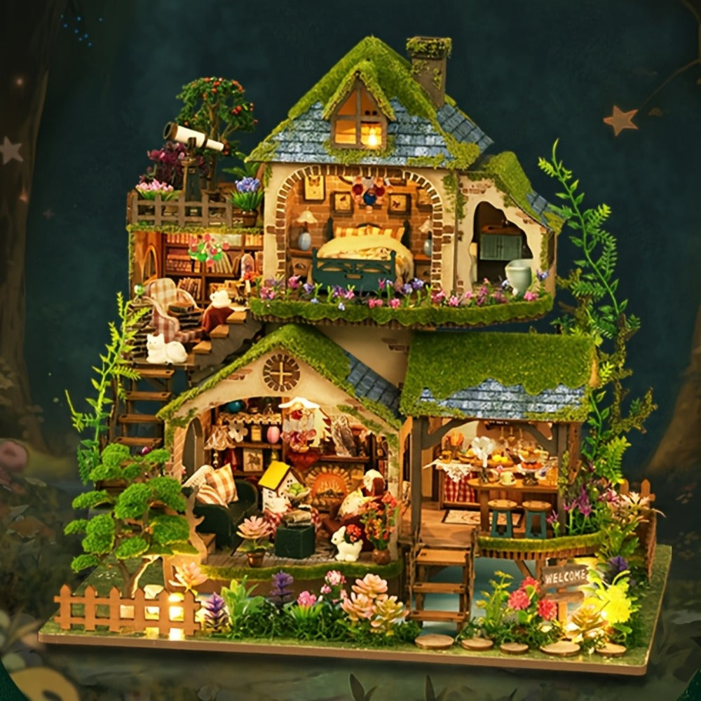 No Glue Laser-Cut Wood 3D Puzzle Creative Home Decor Gift for Birthday Christmas Valentine's Day – DIY Wooden Forest Hut Model Kit Handcrafted Miniature Cabin - product image 6
