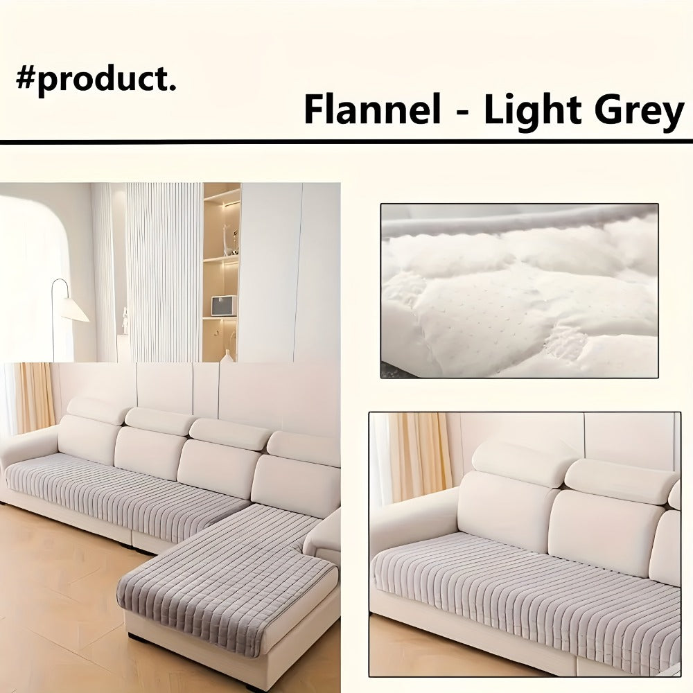 Quilted Flannel Velvet Sofa Cover 2pcs Set | Luxurious Jacquard Couch Cover, Soft Furniture Protector, Pet Friendly Machine Washable, All Season, Living Room Bedroom Office - product image 16