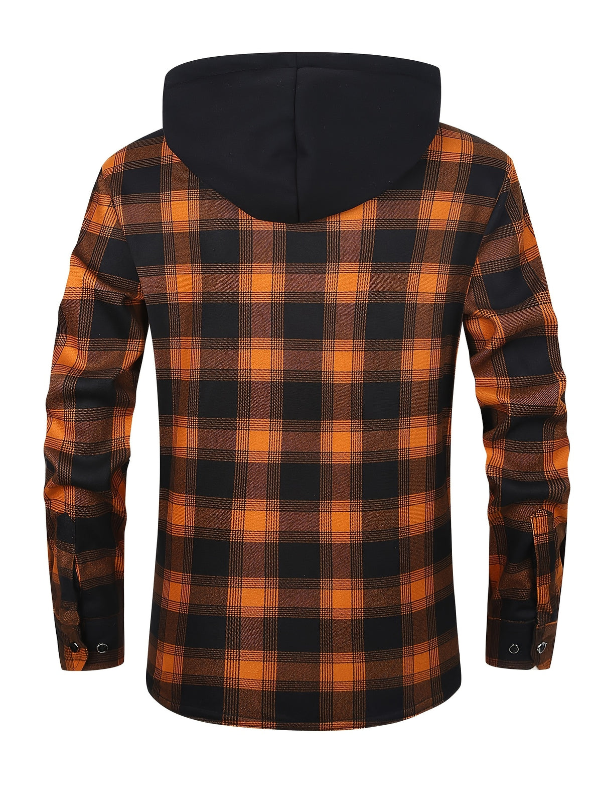 Men's Heavy-Duty Flannel Jacket - Thermal Insulated Hooded Coat with Front Pockets, Blue Black Plaid Work Jacket for Logging, Winter Outdoor Jobs, Construction - product image 8