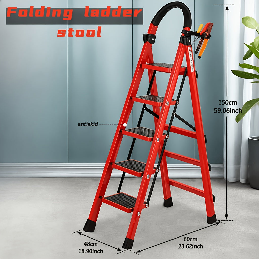 1pc Heavy-Duty 2/3/4/5-Step Portable Folding Ladder, 500 Lbs Load Capacity, Durable Plastic Material with Non-Slip Steps, Lightweight and Portable, Suitable - product image 8