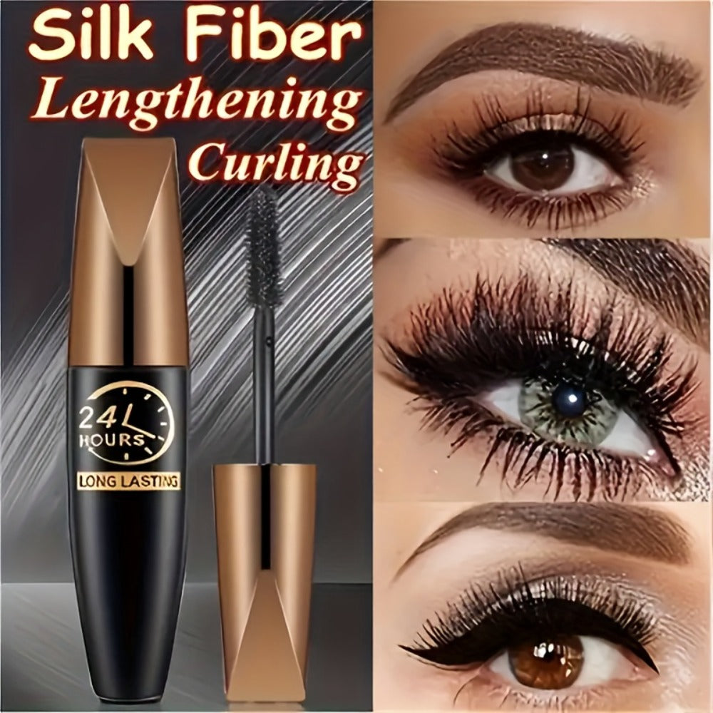 8D Fiber Mascara Set 2 Pcs Volumizing Lengthening Smudge-Proof Waterproof Long-Lasting Lash Extension Enhancer with Eyeliner Pencil Bold Black Eye Makeup Gift for Her - product image 16