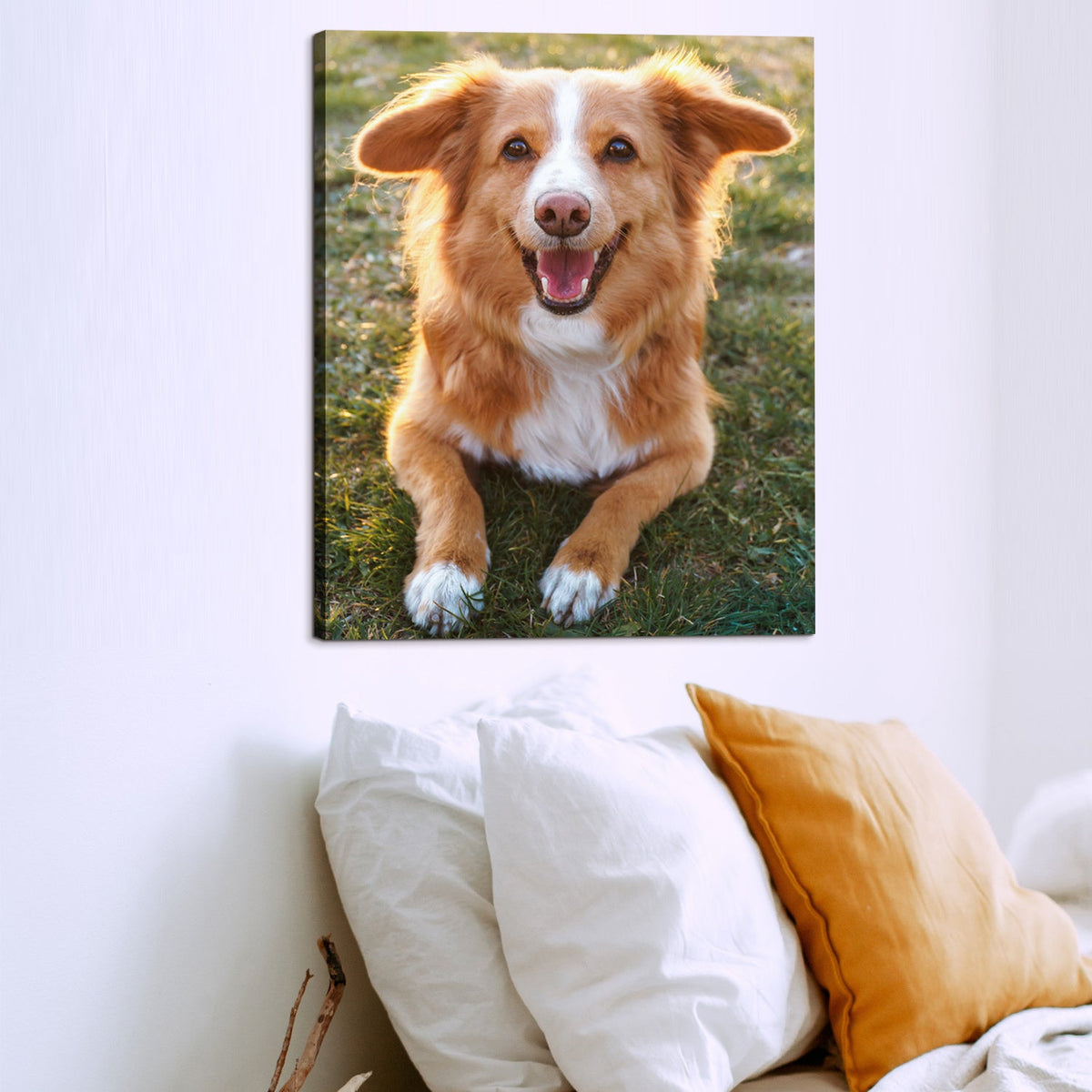 Custom Canvas Print Personalized Pet Family Photo Wall Art Ready to Hang | Framed & Unframed Canvas Options Multiple Sizes 6x8 to 24x16in | Custom Photo Canvas Printing for Pets Weddings Birthdays