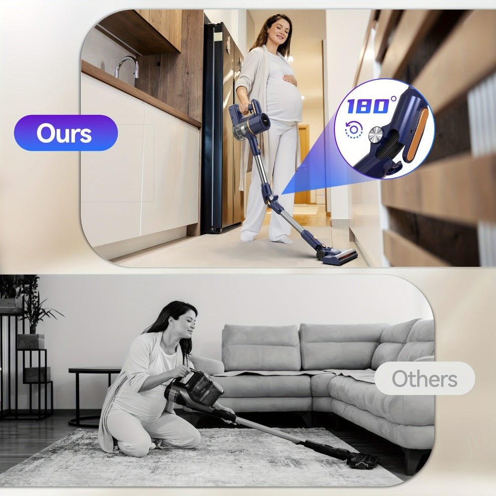 Cordless Vacuum Cleaner for Home – Corded & Cordless 2-in-1, 180° Foldable, LED Brush, High Suction, 40-Min Runtime, 38.58oz Dust Cup for Hardwood Floors, Seniors & Pregnant Women - product image 18
