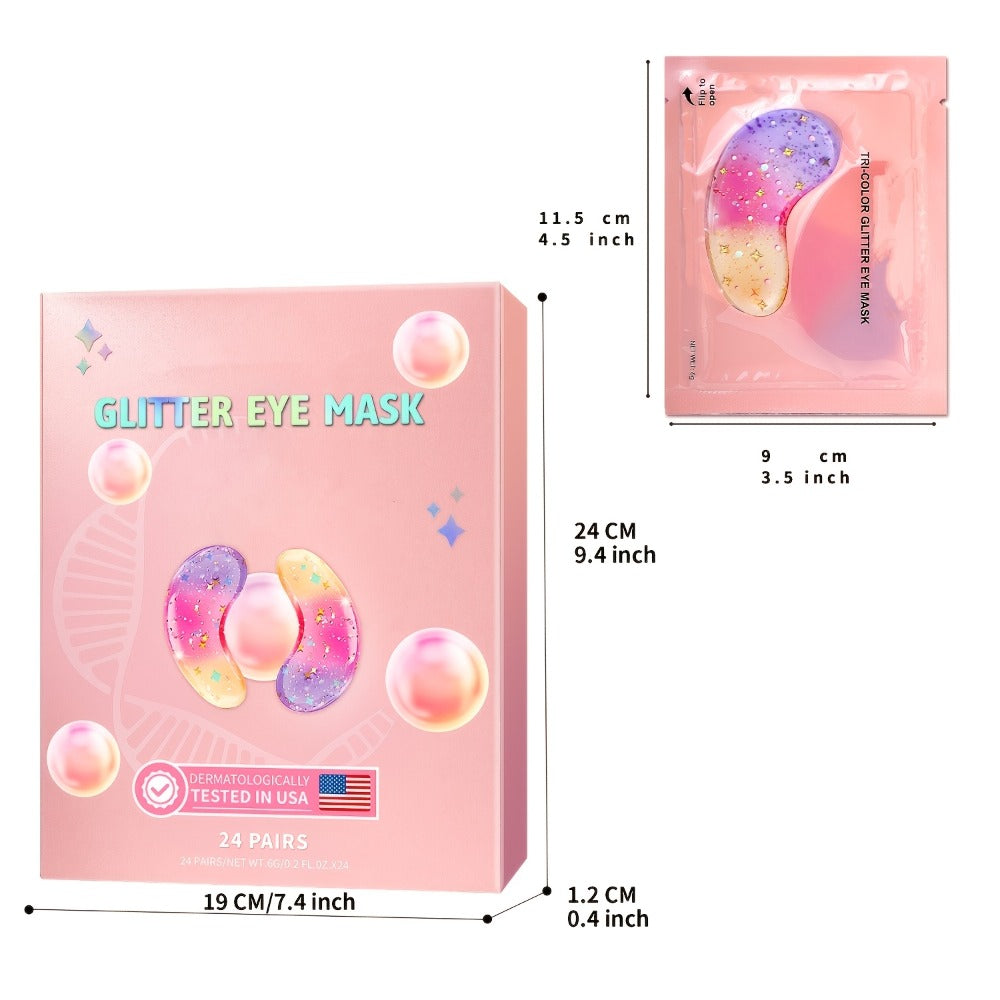 Collagen Under Eye Patches 12 Pairs Glitter Gold Gel Pads - Dark Circles Puffiness Anti-Wrinkle Moisturizing Hyaluronic Acid Eye Mask for Women All Skin Types Skincare Gift - product image 4