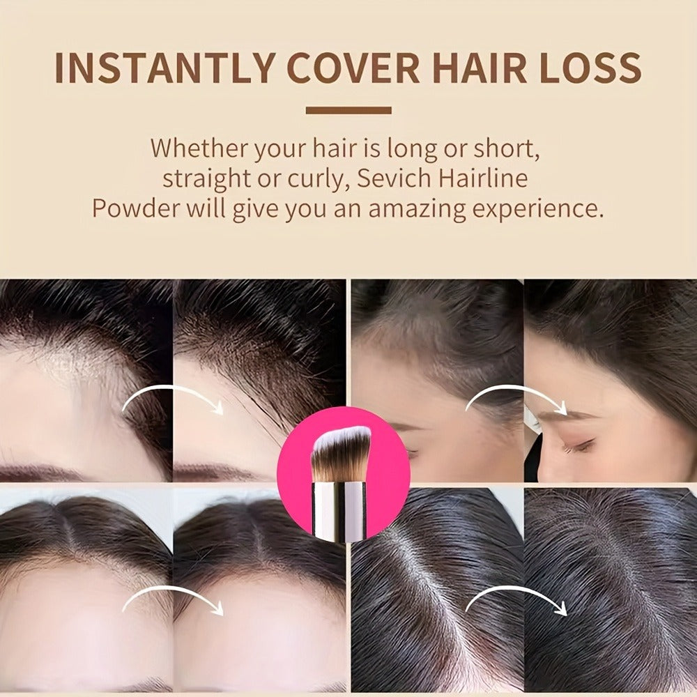 Thinning Hair Root Coverage Powder with Brush — Instant Hairline Concealer Natural Shadow Effect, Voluminous Lift Lightweight Sensitive Scalp Safe Formula, 8 Shades for Men & Women - product image 4