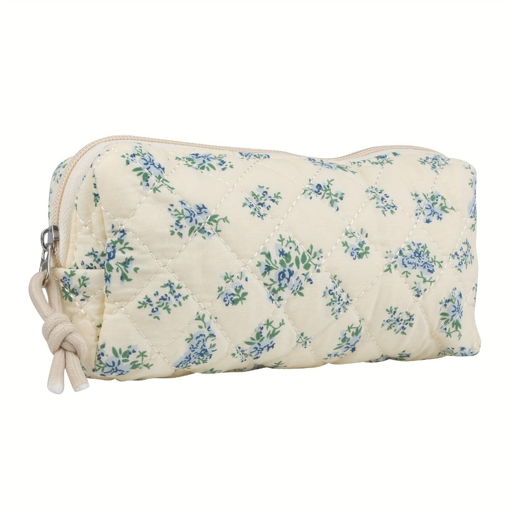 Quilted Makeup Bag Set 4-Piece Floral Rose Coquette Aesthetic Premium Cotton Cosmetic Organizer Travel Toiletry Pouch 4 Sizes for Women Girls Vanity Bathroom Gift - product image 13
