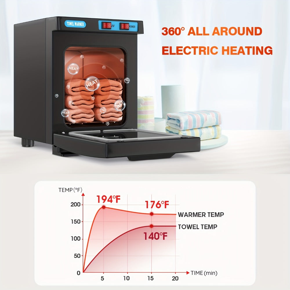 UV Hot Towel Warmer Cabinet 1.32 Gal 2-in-1 Heating & UV Sterilization — Freestanding Professional Spa Heater for Salon, Barber, Esthetician, Gym, Hotel & Home, Black & White - product image 5