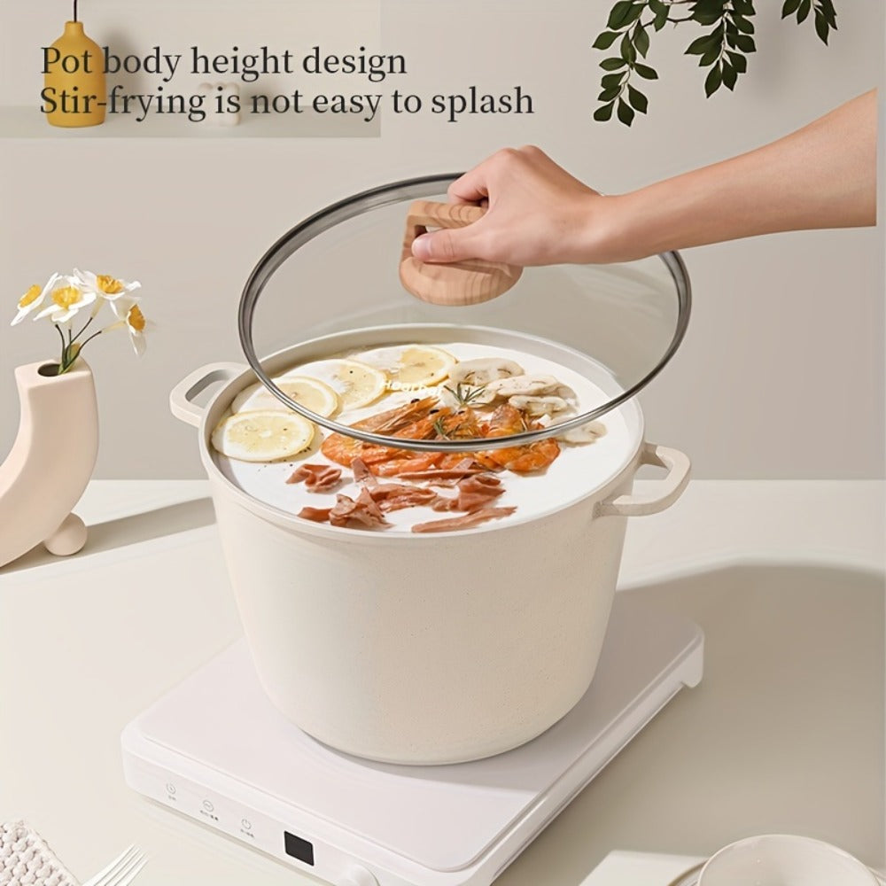 Non-Stick Stock Pot 10.5 QT Large Capacity Soup Pot with Lid - Induction Compatible All Stovetops High Temperature Resistant Easy Clean Cookware for Home Cooks Families Housewarmin - product image 2