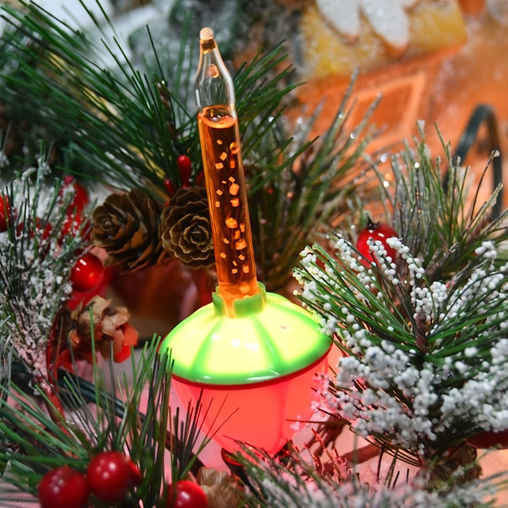 Christmas Bubble Lights 9 Pack Retro Multi Color | 8.8 Inch 5W E12 Base with 10 Bubble Bulbs 1 Spare | Vintage Holiday Christmas Tree Decoration Lights Green - product image 2