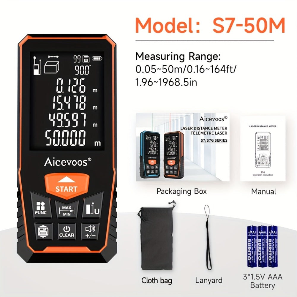 Digital Laser Rangefinder 50M 70M 100M 120M Laser Distance Meter Tape Measure Range Finder for Construction DIY Outdoor Contractor Gift - product image 3