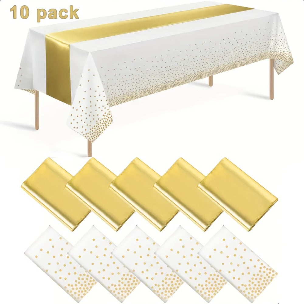 Plastic Party Table Covers for Wedding Birthday Graduation Anniversary Baby Shower Bridal Shower Elegant Bulk Party Decorations | Disposable Tablecloth & Table - product image