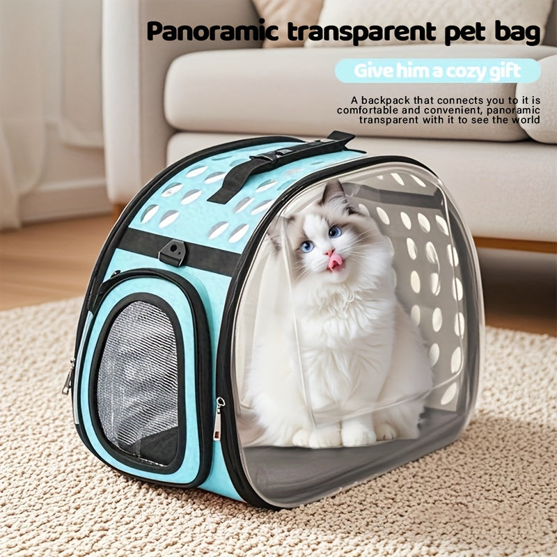 Airline Approved Clear Window Pet Bag with Ventilated Side Panels, Foldable Frame, Sturdy Outdoor Travel Carrier for Small Medium Cats, S & L, 4 Colors - product image 2