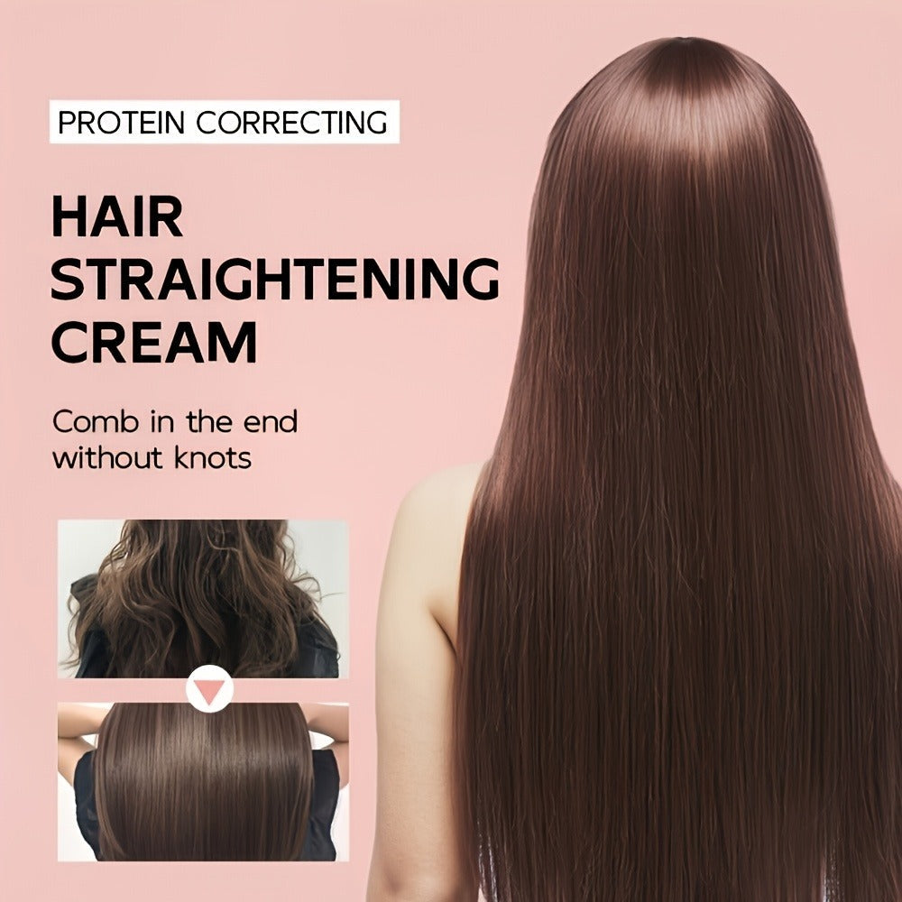 Frizz Control Hair Straightening Cream with Protein 100ml 3.38oz | Deep Hydrating Smoothing Treatment | Strengthens & Softens | Non-Greasy Lightweight Formula for All Hair Types Wo - product image 8