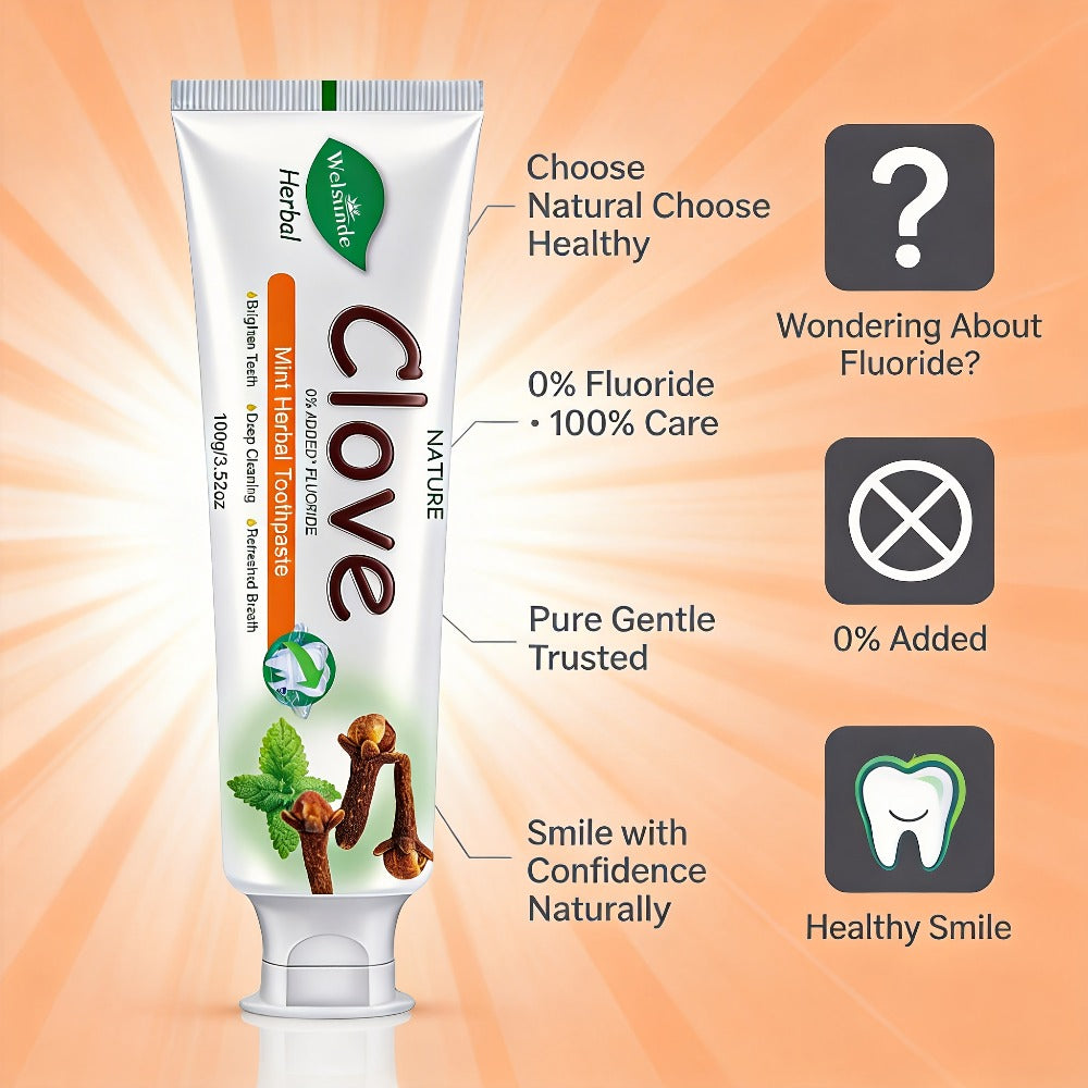 Herbal Toothpaste with Clove & Mint – Fluoride Free Deep Cleaning Whitening Toothpaste for Sensitive Gums, Natural Breath Freshener with Herbal Extracts, Daily & Travel Oral Care f - product image 13
