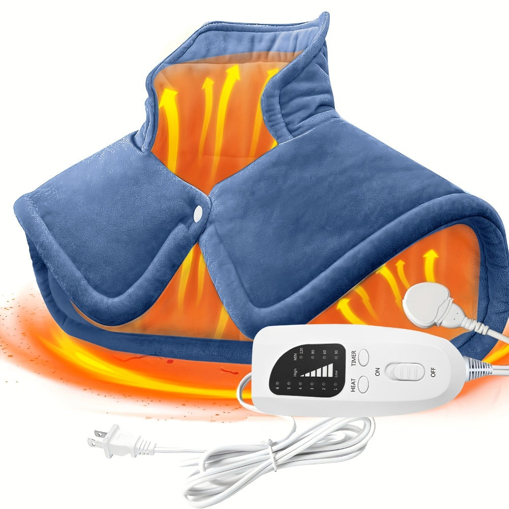 Graphene Heating Shawl Wrap Blanket - Ultra-Soft Coral Fleece Temperature-Regulating Neck Back Shoulder Warmer, Machine Washable Christmas Gift for Women Men Family - product image