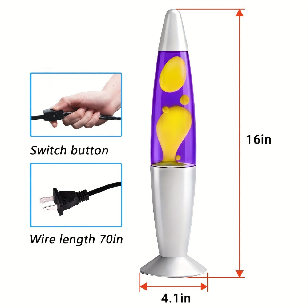 Lava Lamp 16 Inch for Bedroom Living Room Office, Relaxing Liquid Motion Lamp with Purple Water Yellow Wax, Retro Night Light Home Decor Accent - product image 4