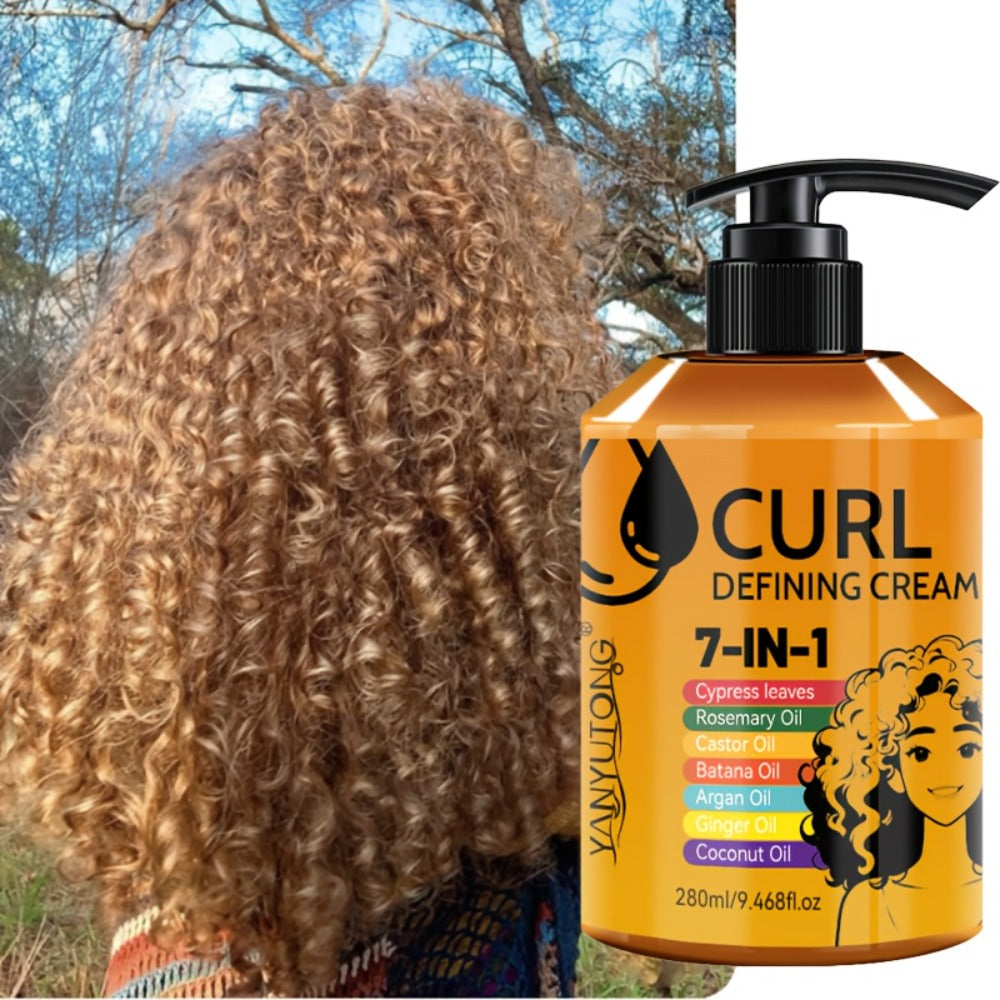 Curly Hair Styling Cream 7-in-1 Long-Lasting Hold & Flexible Definition - Frizz Control, Non-Sticky Formula, Natural Bounce for Wavy & Curly Hair, Adults, 280ml - product image 4