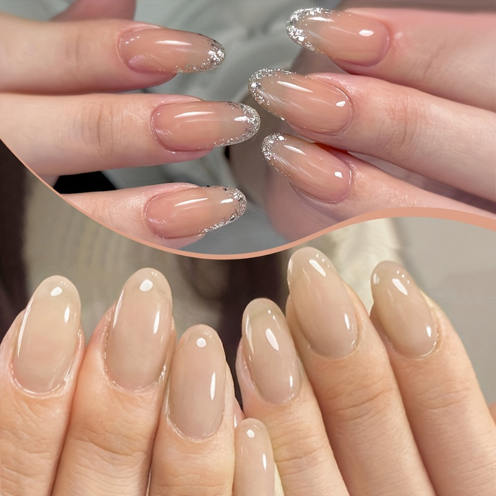 Jelly Gel Nail Polish Set 4pcs Nude Icy Translucent - Semi-Permanent LED Cured Long Lasting Glossy DIY Home Manicure Nail Art Kit 0.51oz - product image 8