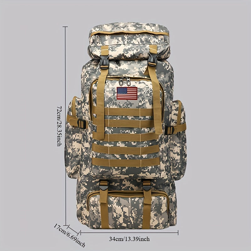 Tactical 3-Day Assault Pack Oxford Fabric DIY System for Camping Hunting Travel Unisex – Military Hiking Backpack 80L