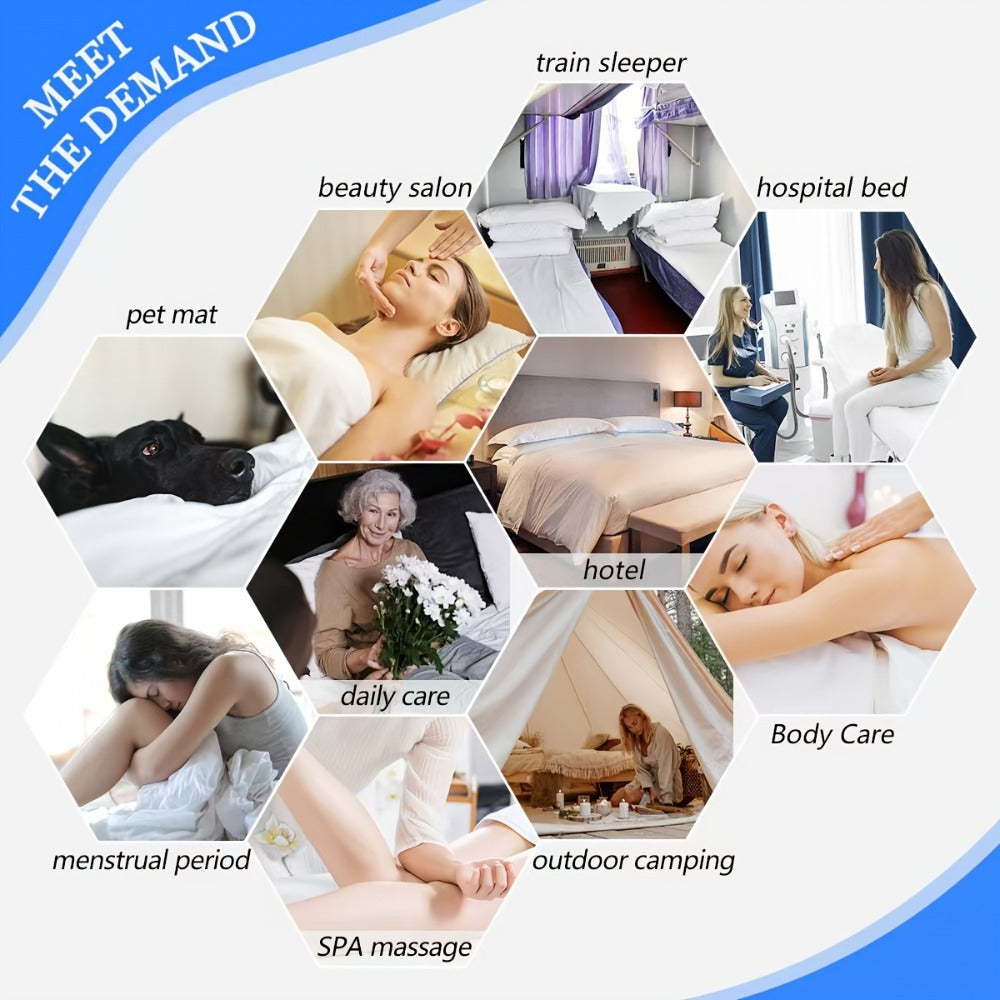 Disposable Bed Sheets 100 Pack Non-Woven Massage Table Cover Single Use Stain Resistant Spa Sheets for Massage Therapists Estheticians Salons Hotels Tattoo Artists White Pink - product image 16