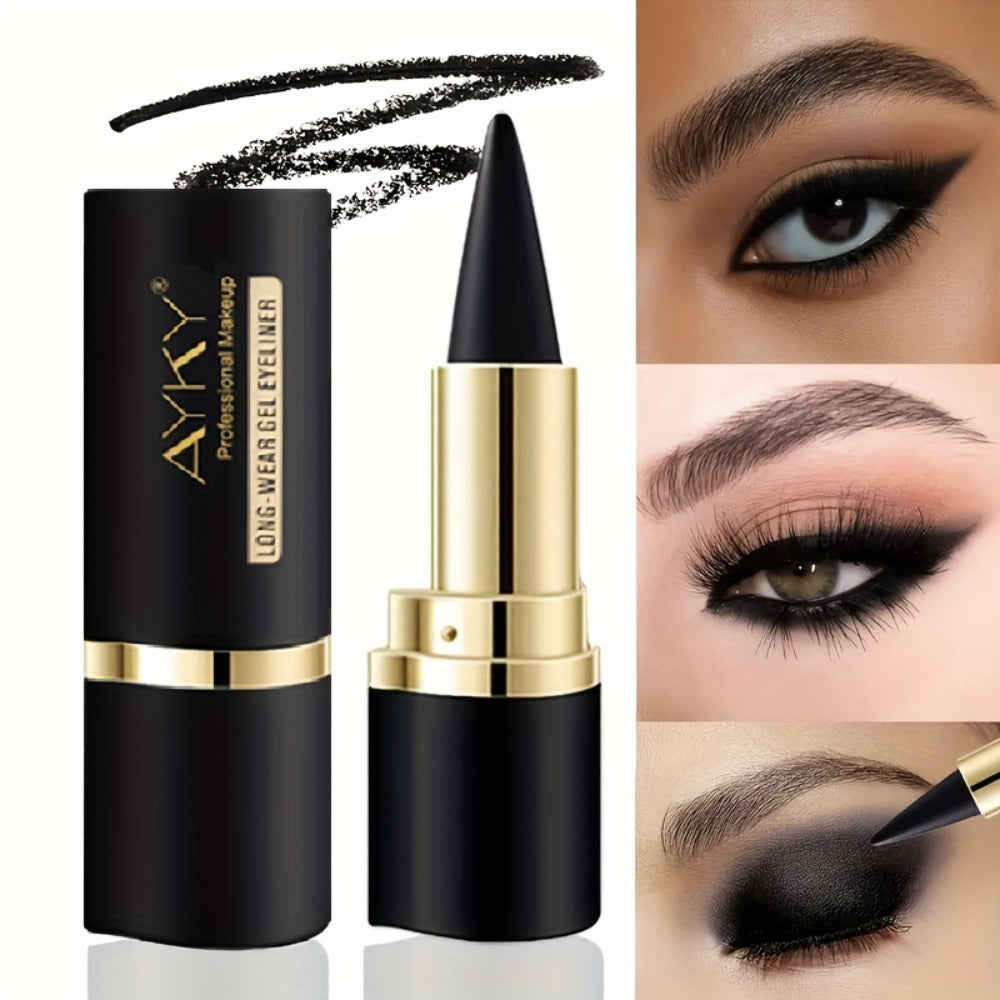 Waterproof Gel Eyeliner Stick 2 or 4PCS 24-Hour Long-Lasting Matte Fast-Drying Non-Smudge Eye and Lip Liner with Brush - Black Brown Everyday Party Makeup Women - product image