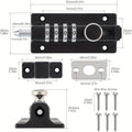 Combination Bolt Lock 4-Digit Heavy Duty Zinc Alloy Sliding Security Lock – Keyless Door Bolt with Screwdriver Set for Shed Gate Fence & Outdoor Doors, Black - product image 12