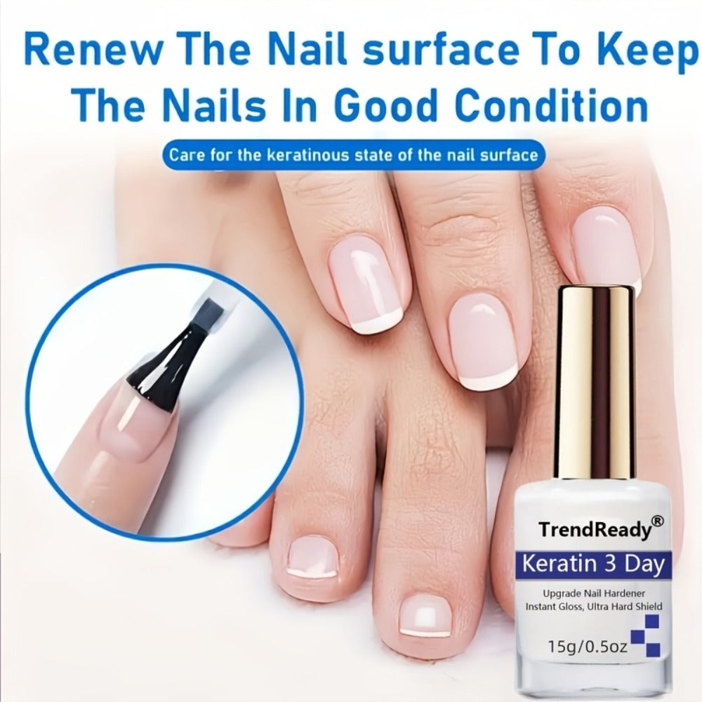 Nail Hardener for Weak Brittle Splitting Nails 2 Pack - Extra Strong Fast Drying Long Lasting White Nail Strengthener with Vitamin E Base Coat Manicure Treatment for Women Nail Car - product image 6