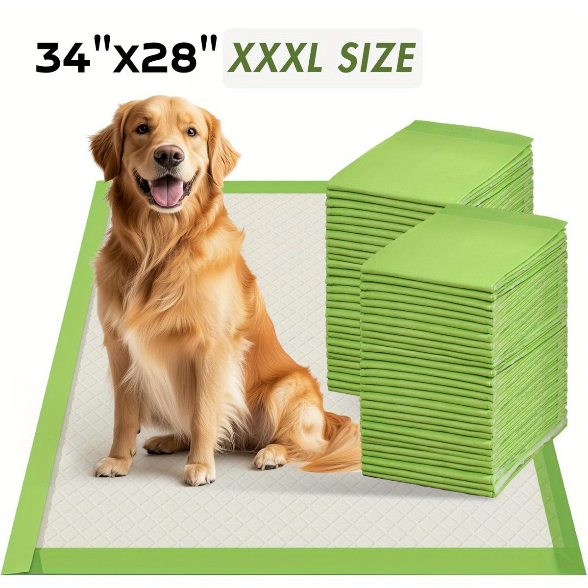 Puppy Pee Pads Jumbo Extra Large for Big Dogs | 6-Layer Heavy Duty Leakproof & Odor Control, Quick-Dry Super Absorbent Training Pads for Housebreaking, Senior - product image
