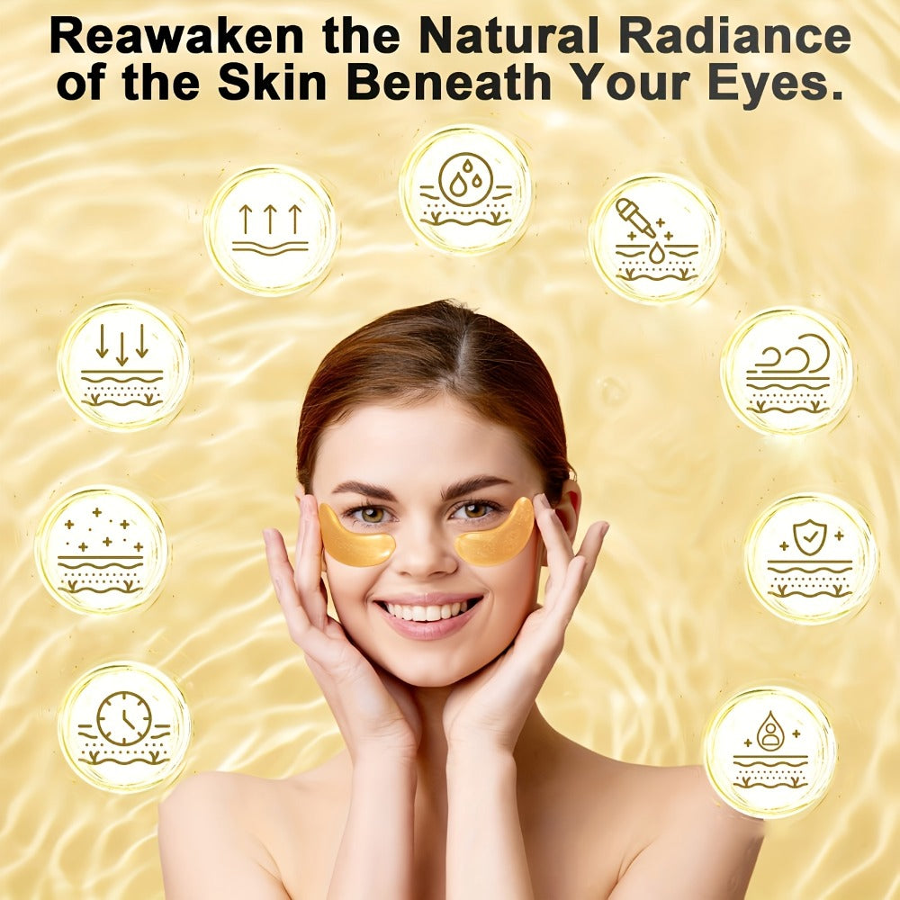 Under Eye Patches 24 Pairs Gold Collagen Hyaluronic Acid Glycerin – Hydrating Eye Mask for Dark Circles Puffiness, Luxury Skincare Gift Set for Women - product image 12
