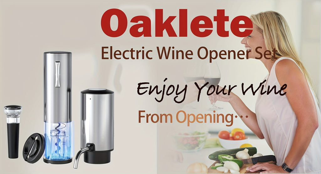 Electric Wine Opener Set – Rechargeable Automatic Corkscrew with Wine Aerator Dispenser, Vacuum Stopper & Foil Cutter for Any Occasion Gift - product image 8