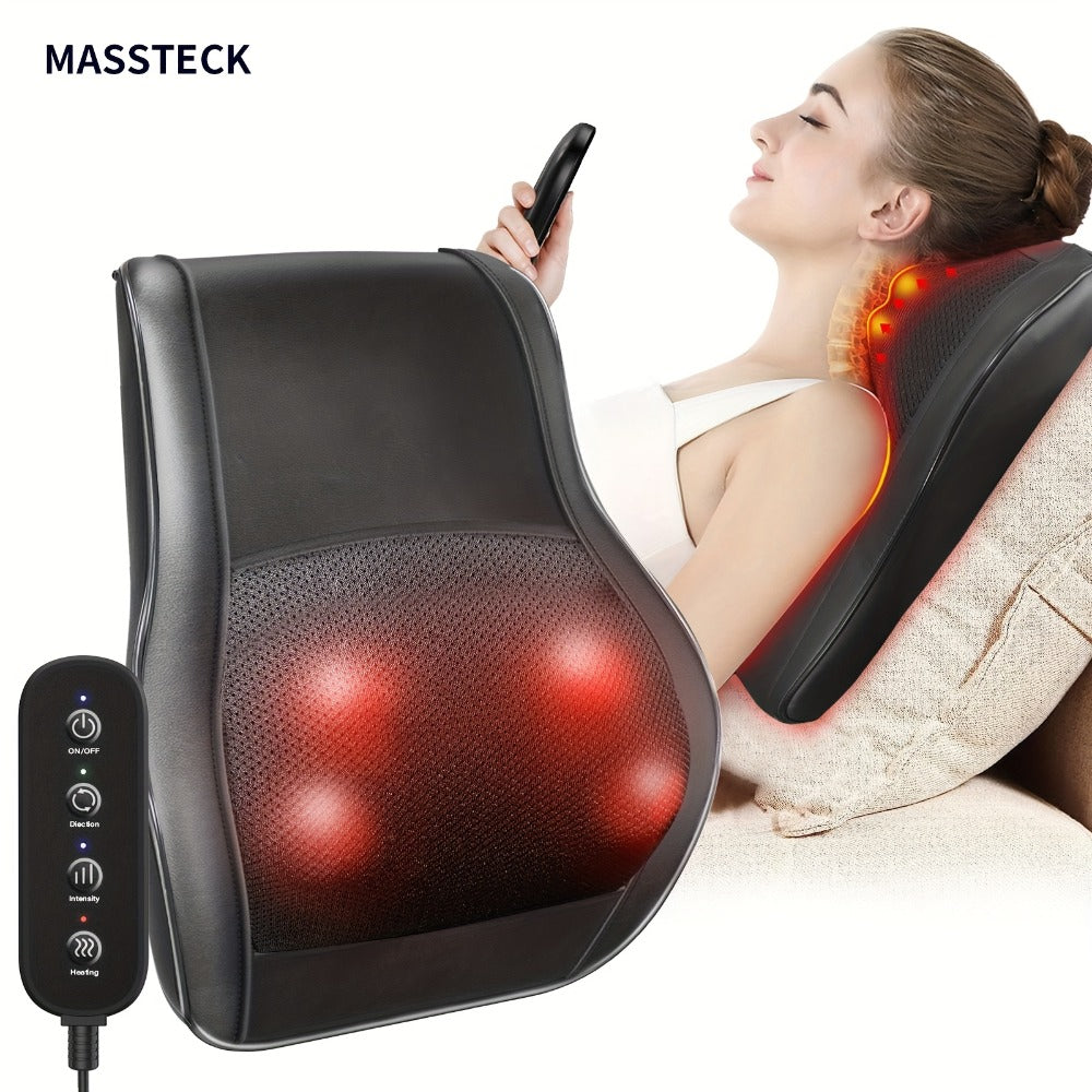 Shiatsu Back Massager with Heat Deep Tissue 3D Kneading for Neck Shoulder Back 3 Massage Modes 2 Heating Levels Electric Body Massager Gift for Mom Dad Women - product image
