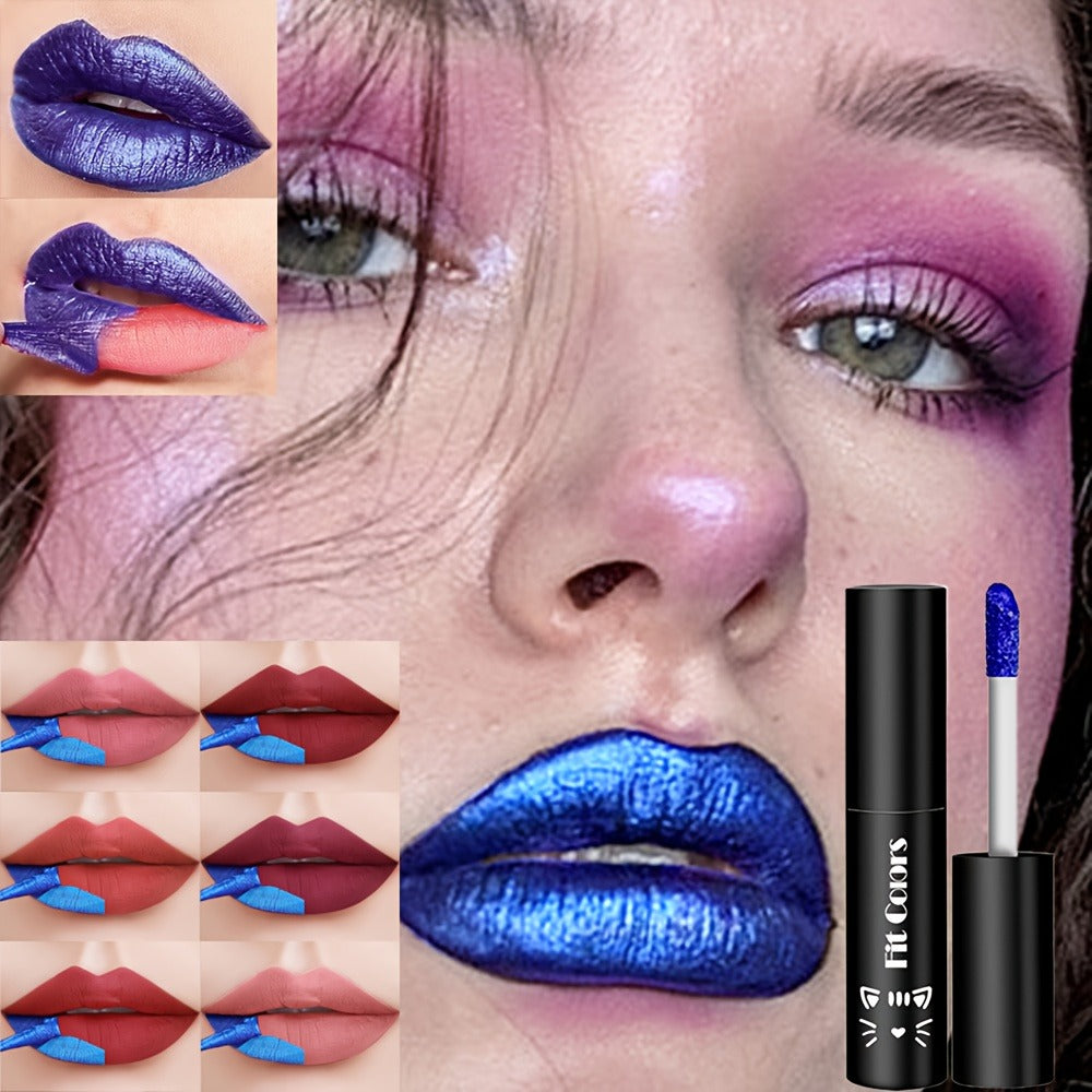 Bold Blue Matte Lip Gloss Set 3pcs Waterproof Long-Lasting Smudge-Proof Liquid Lipstick – Electric Blue Cobalt Shades Vegan Hypoallergenic Formula All Skin Tones Festival Makeup Wo - product image 2